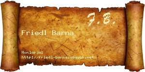Friedl Barna névjegykártya